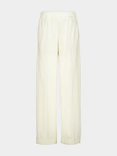 120% Lino White Casual-Fit Wool Trousers