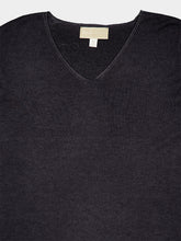 120% Lino Fade Black V-Neck Wool Jumper