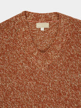 120% Lino Natural Mocha V-Neck Alpaca Cardigan
