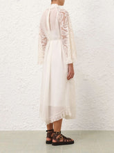 Zimmermann Cream Ascension Lace Yoke Midi Dress