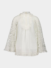 Zimmermann Cream Ascension Lace Yoke Ramie Tunic