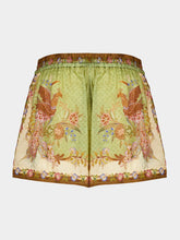 Zimmermann Khaki Scarf Floral Indra Shorts