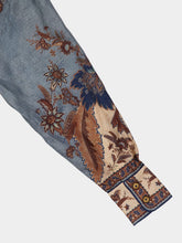 Zimmermann Ascension Blue Cream Indienne Floral Silk Shirt