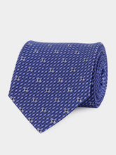 Ferragamo Navy Blue Printed Silk Tie