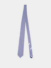 Ferragamo Blue Gancini Print Silk Tie