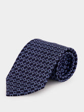 Ferragamo Dark Blue Volt Silk Tie