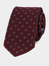 Ferragamo Bordeaux Jacquard Silk Tie