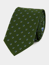 Ferragamo Forest Green Jacquard Silk Tie