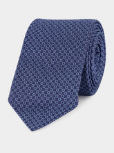 Ferragamo Blue Micro Gancini Silk Jacquard Tie