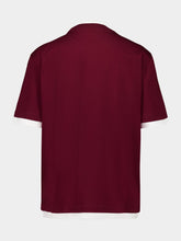 Prada Amaranth Red Layered Cotton T-Shirt