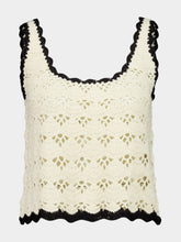 Zimmermann Cream and Black Rhiannon Crochet Tank