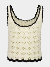 Zimmermann Cream and Black Rhiannon Crochet Tank
