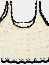 Zimmermann Cream and Black Rhiannon Crochet Tank