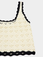 Zimmermann Cream and Black Rhiannon Crochet Tank