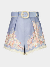 Zimmermann Teal Blue Botanical Flower Cascadian Tuck Short