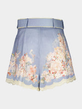 Zimmermann Teal Blue Botanical Flower Cascadian Tuck Short