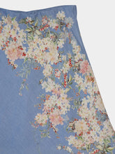Zimmermann Teal Blue Botanical Floral Cascadian Bias Skirt
