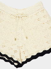 Zimmermann Cream and Black Rhiannon Crochet Shorts