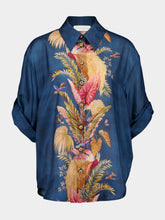 Zimmermann Dark Blue Palm Floral Ascension Shirt