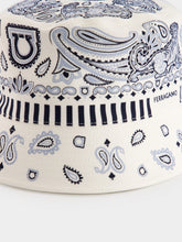 Ferragamo Sky Blue Arabesque Print Cloche Hat