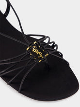 Saint Laurent Black Babylone Flat Sandals in Smooth Leather