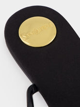 Saint Laurent Black Babylone Flat Sandals in Smooth Leather