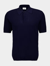 Saint Laurent Marine blue cotton short-sleeve polo shirt