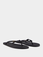 Saint Laurent Black Pool Leather Flip-Flops