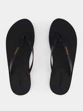 Saint Laurent Black Pool Leather Flip-Flops