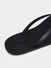 Saint Laurent Black Pool Leather Flip-Flops