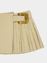 Balmain Beige Cotton Gabardine Mini Skirt with Belt Detail