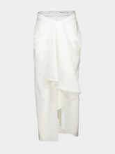 Givenchy White Draped Wool Mohair Long Skirt