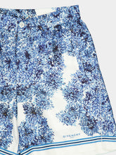 Givenchy Blue Silk Bermuda Shorts with Pompom Print
