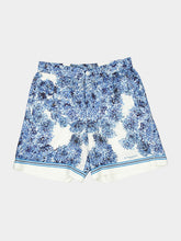 Givenchy Blue Silk Bermuda Shorts with Pompom Print