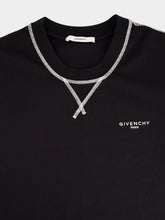 Givenchy Black Cotton T-Shirt with Contrast Stitching