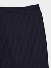 Givenchy Dark Navy Wool Midi Striped Skirt