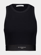 Givenchy Black Cropped Cotton Tank Top with Band