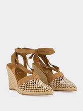 Christian Louboutin Ginger Toleda Mesh Leather 85 Wedge Espadrilles