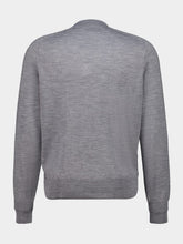 Ami Paris Grey Extrafine Merino Wool Crewneck Sweater
