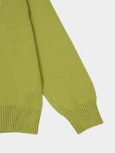 Ami Paris Matcha Green Wool and Cotton Ami de Coeur Crewneck Sweater