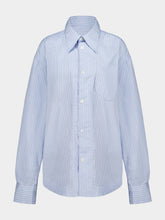 Ami Paris Blue Striped Ami de Cœur Shirt