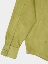 Ami Paris Matcha Green Goat Suede Leather Overshirt
