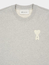 Ami Paris Ash Grey Cotton Knitted Ami De Coeur Sweatshirt