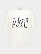 Ami Paris White Cotton AMI Paris Print T-Shirt
