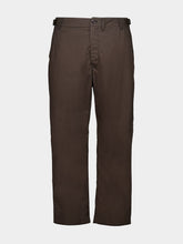 Lemaire Ristretto Brown Tapered Workwear Cotton Twill Pants