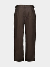 Lemaire Ristretto Brown Tapered Workwear Cotton Twill Pants