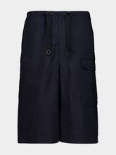 Lemaire Squid Ink Washed Technical Cotton Cargo Shorts