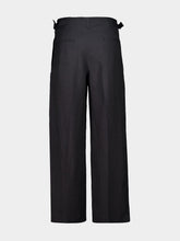 Lemaire Ash Black Pleated Viscose Linen Tailored Pants