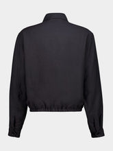 Lemaire Ash Black Viscose Linen Gabardine Short Blouson
