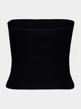 Courrèges Black Buckle Knit Bustier Top